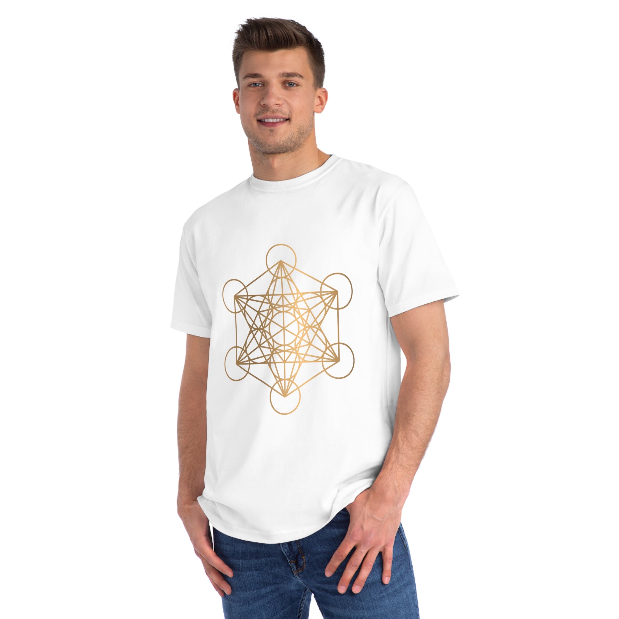 Geometric Design Organic Unisex T-Shirt, Spiritual Shirt, Eco-Friendly Clothing, Gift for Yoga Lovers, Meditation Apparel, Casual Wear